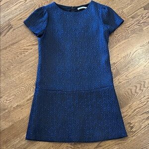Alice + Olivia Blue and Black Textured Dress